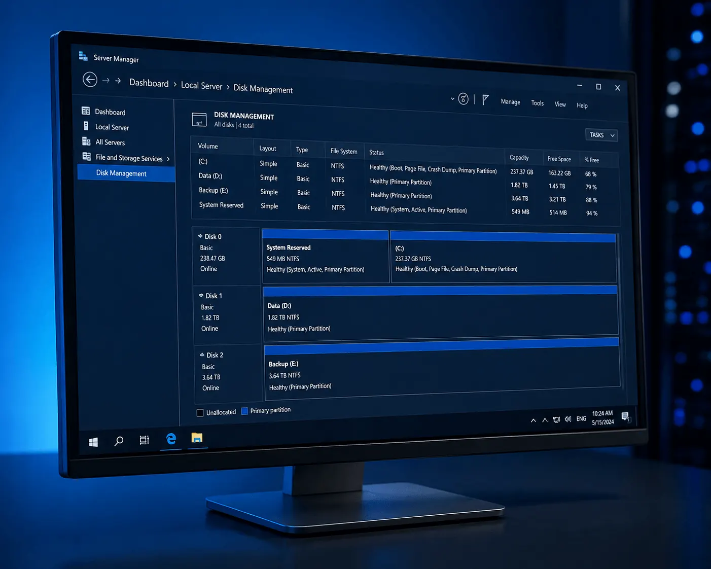 Windows disk genişletme görseli